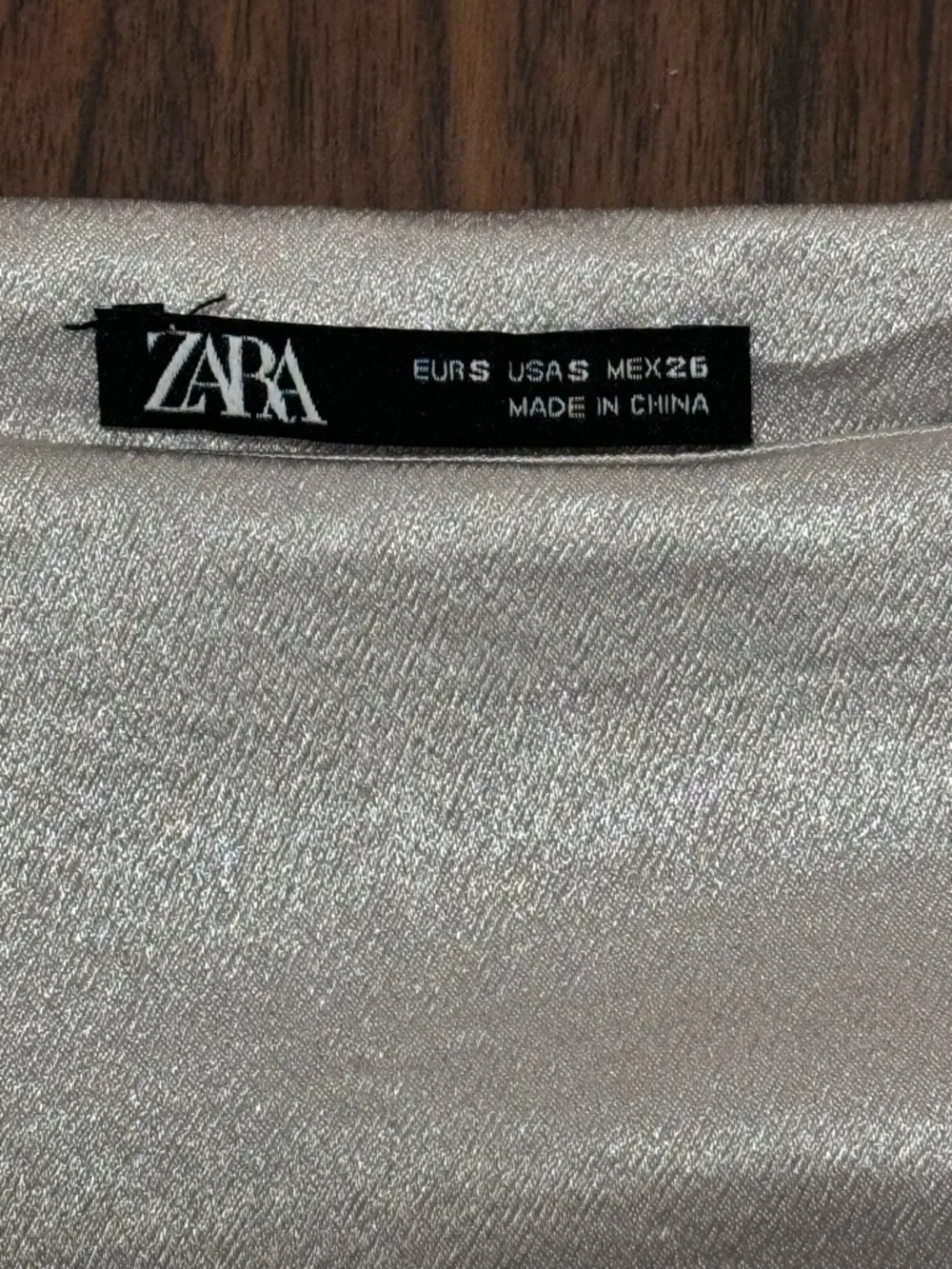 Zara Silver Satin A-Line Midi Skirt - Picture 7 of 11